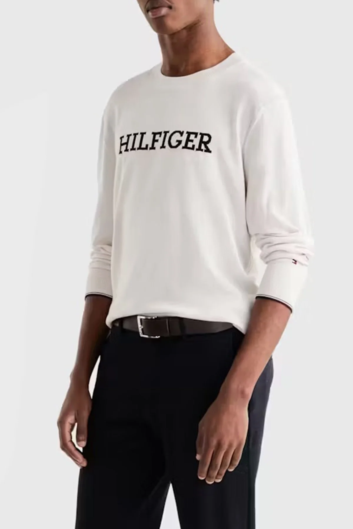Tommy Hilfiger Pamuklu Relaxed Fit Bisiklet Yaka Erkek Sweat MW0MW31584 AC0 KREM - 5