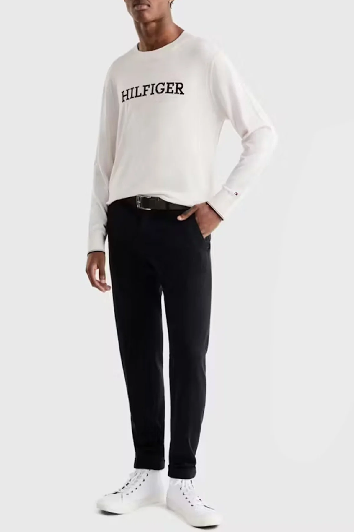 Tommy Hilfiger Pamuklu Relaxed Fit Bisiklet Yaka Erkek Sweat MW0MW31584 AC0 KREM - 10