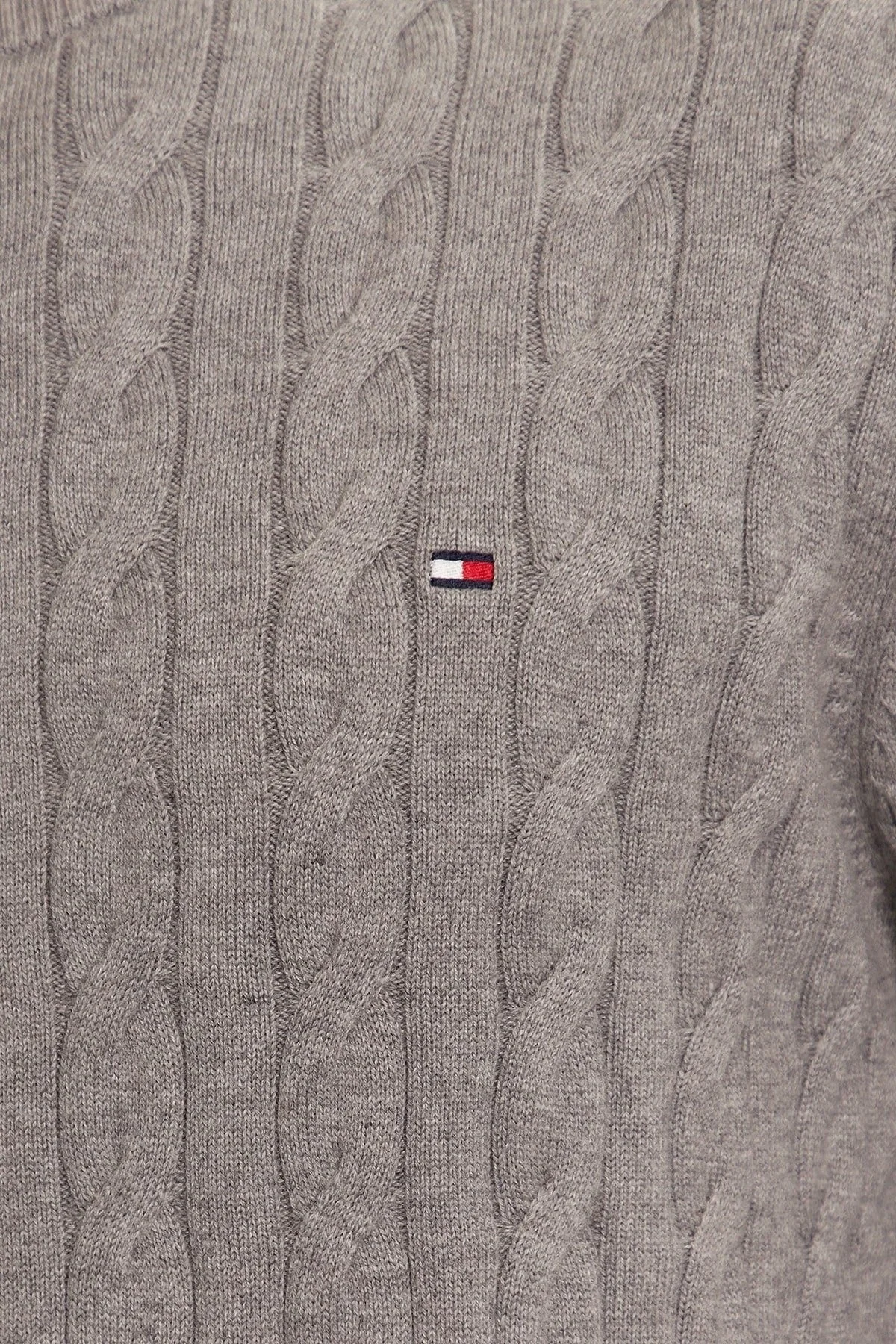 Tommy Hilfiger Pamuklu Relaxed Fit Bisiklet Yaka Örme Erkek Kazak MW0MW33132 P91 GRİ - 5