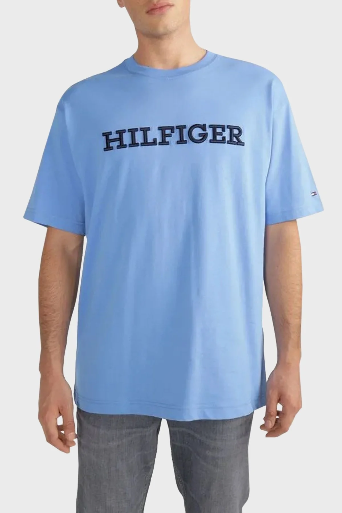 Tommy Hilfiger Pamuklu Relaxed Fit Erkek T Shirt MW0MW32619 C30 MAVİ - 1