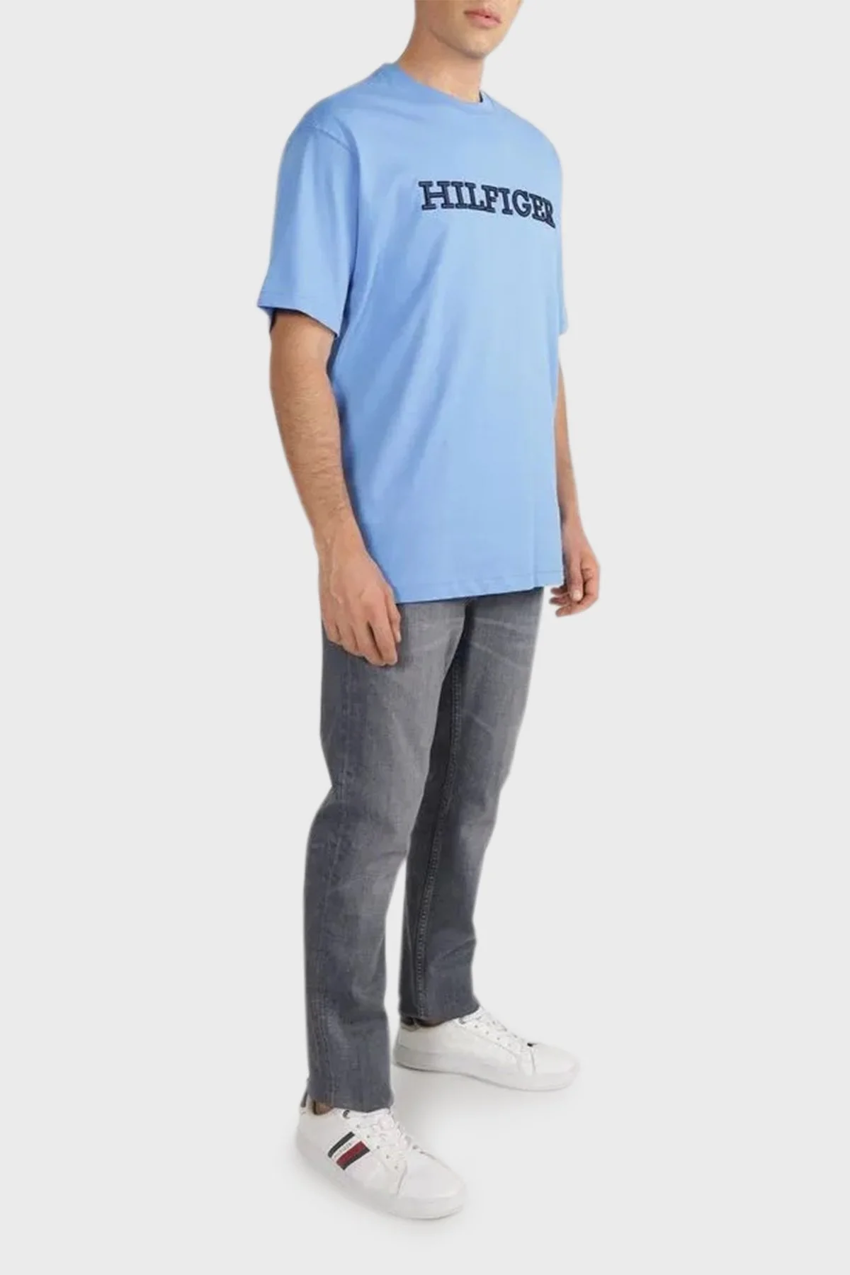 Tommy Hilfiger Pamuklu Relaxed Fit Erkek T Shirt MW0MW32619 C30 MAVİ - 2
