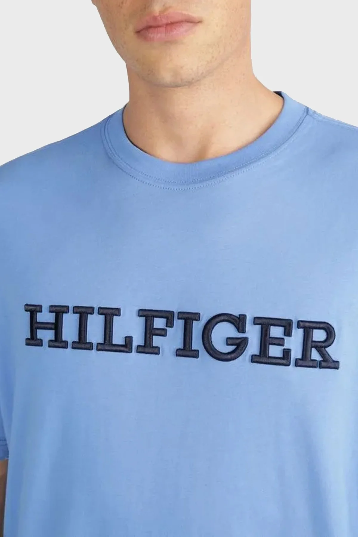 Tommy Hilfiger Pamuklu Relaxed Fit Erkek T Shirt MW0MW32619 C30 MAVİ - 8