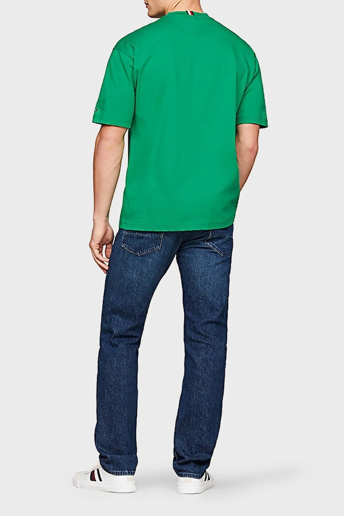 Tommy Hilfiger Pamuklu Relaxed Fit Erkek T Shirt MW0MW32619 L4B YEŞİL - 3