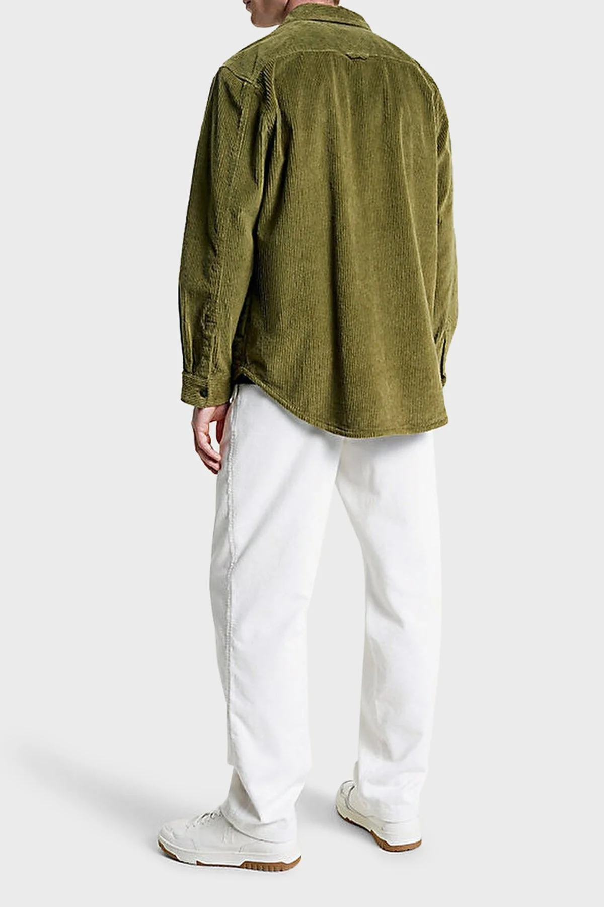 Tommy Hilfiger Pamuklu Relaxed Fit Kadife Erkek Gömlek Ceket MW0MW32903 MS2 KOYU YEŞİL - 4