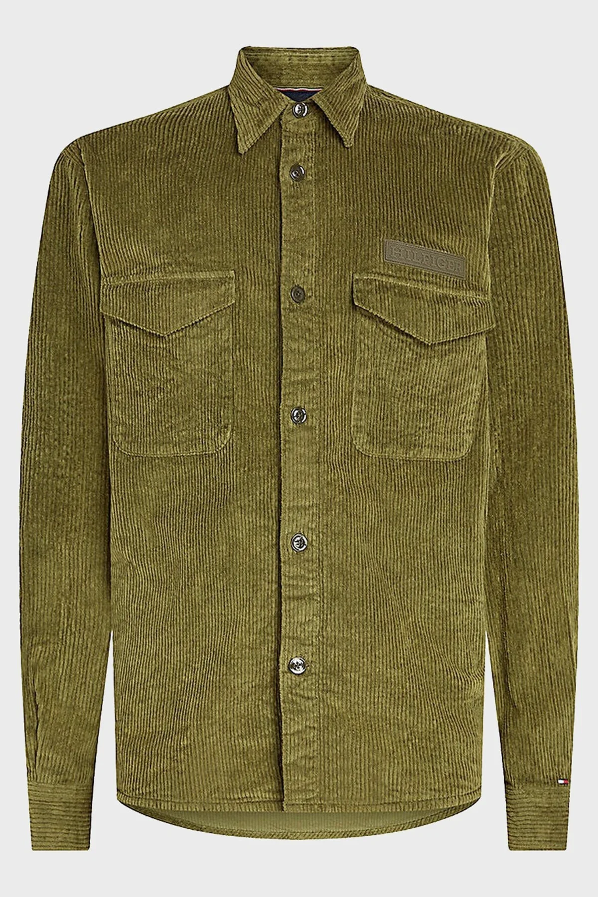 Tommy Hilfiger Pamuklu Relaxed Fit Kadife Erkek Gömlek Ceket MW0MW32903 MS2 KOYU YEŞİL - 5