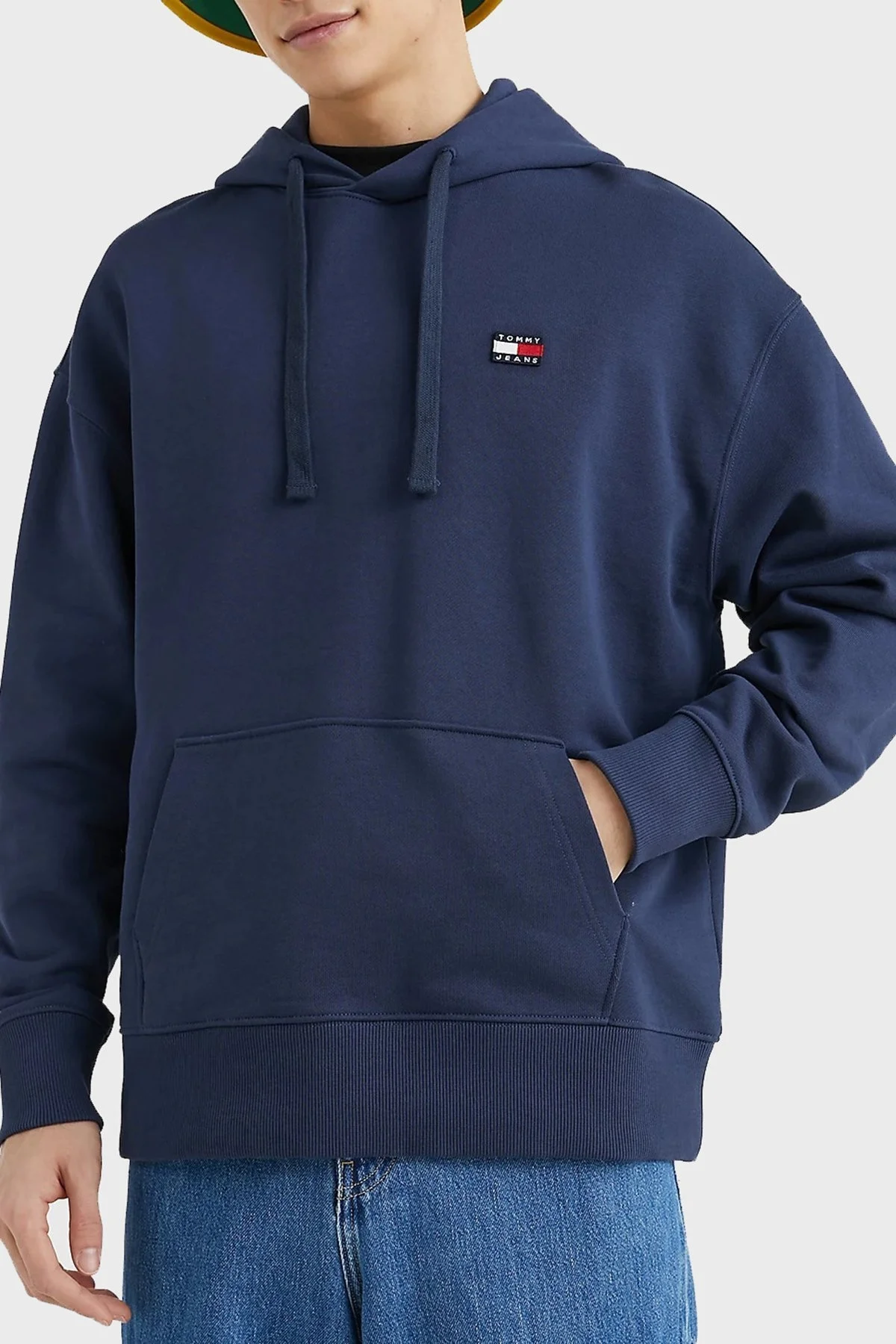 Tommy Hilfiger Pamuklu Relaxed Fit Kanguru Cepli Kapüşonlu Erkek Sweat DM0DM16369 C87 LACİVERT - 1