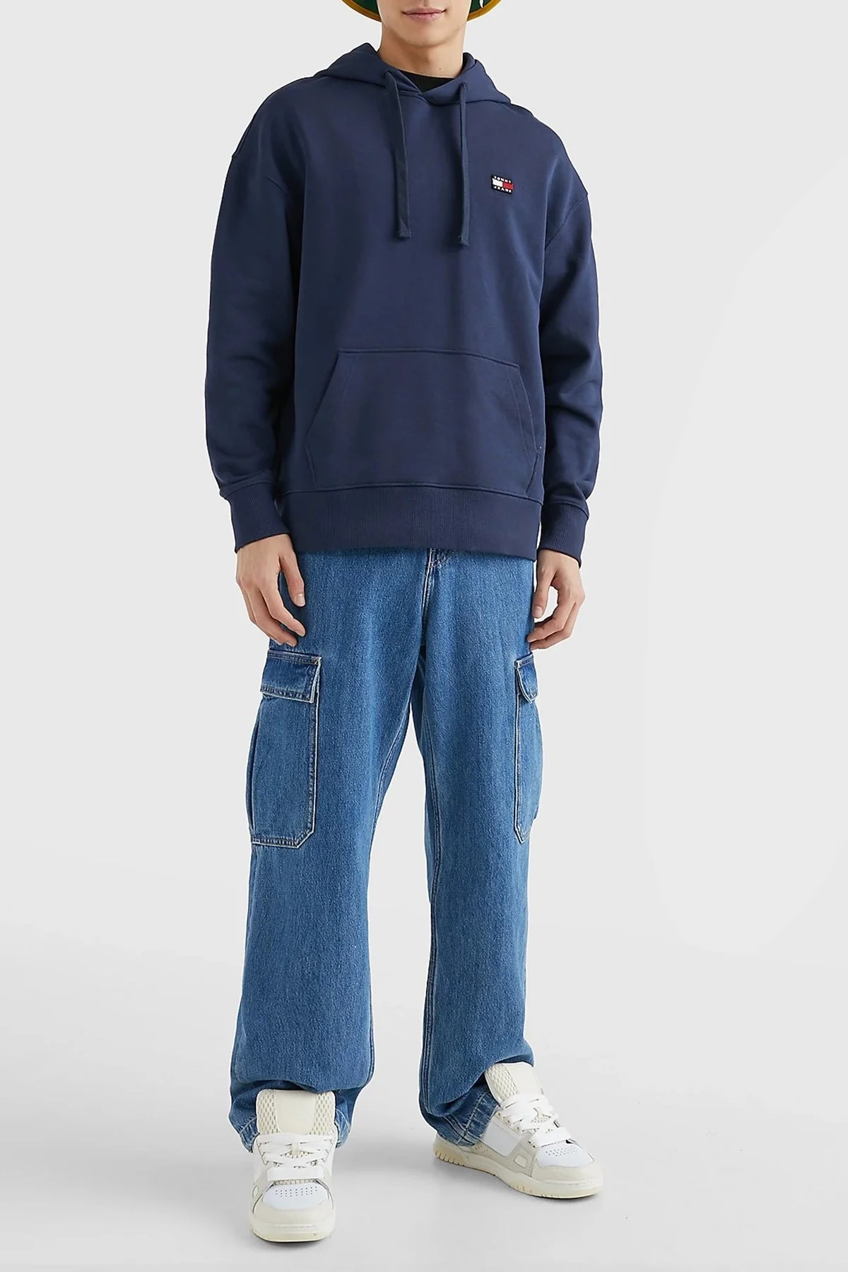 Tommy Hilfiger Pamuklu Relaxed Fit Kanguru Cepli Kapüşonlu Erkek Sweat DM0DM16369 C87 LACİVERT - 3