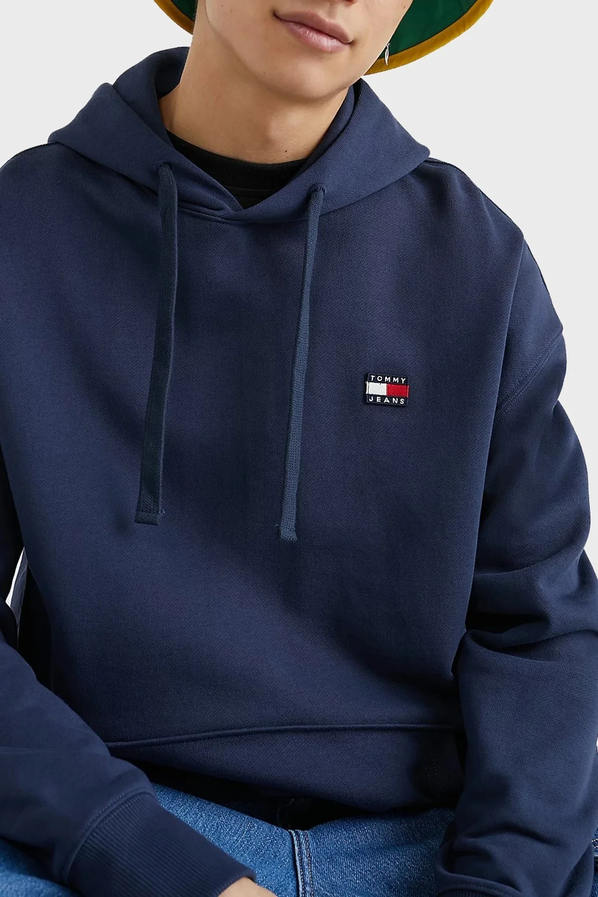 Tommy Hilfiger Pamuklu Relaxed Fit Kanguru Cepli Kapüşonlu Erkek Sweat DM0DM16369 C87 LACİVERT - 4