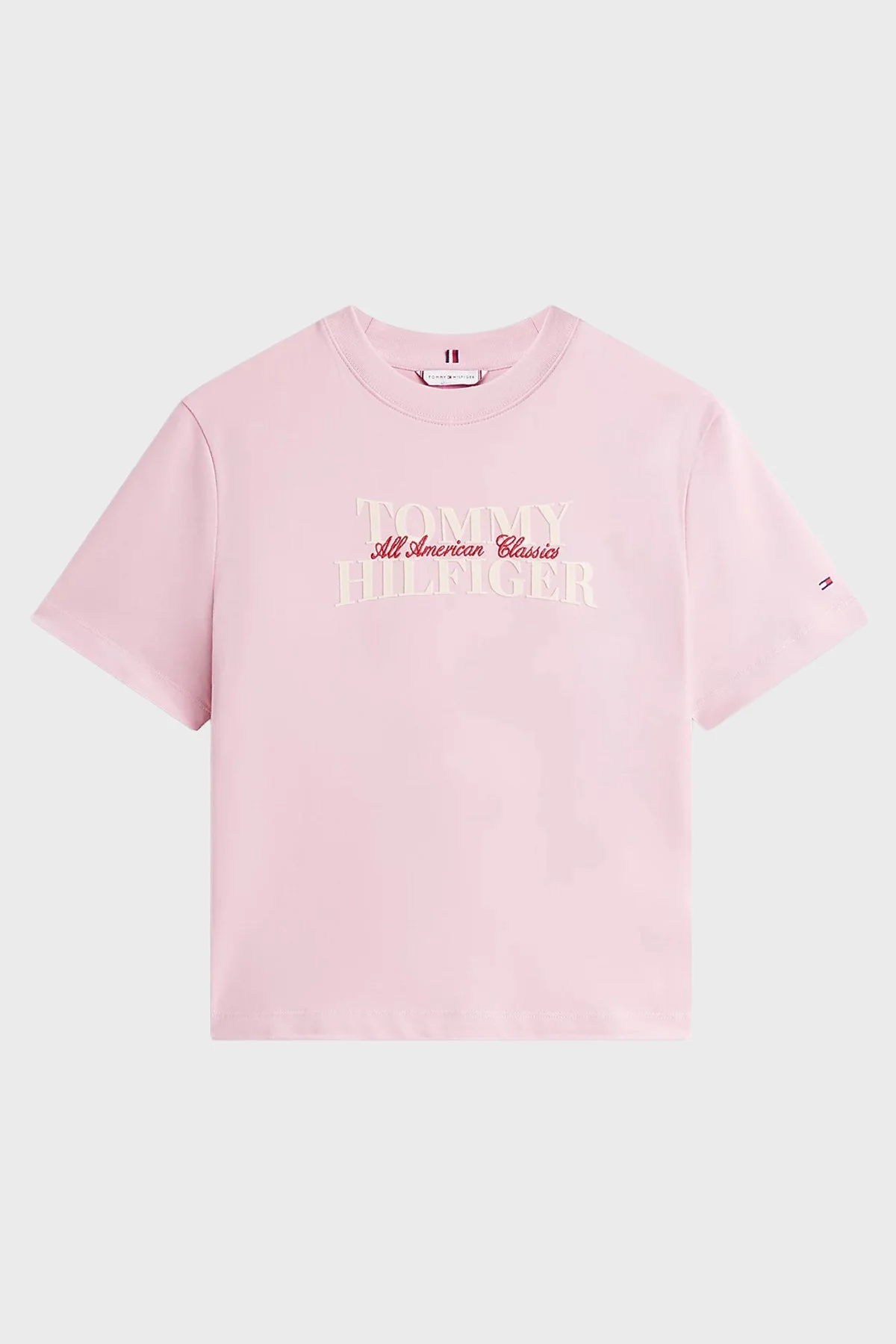 Tommy Hilfiger Pamuklu Relaxed Fit Logolu Bisiklet Yaka Bayan T Shirt WW0WW47884 TPG AÇIK PEMBE - 5