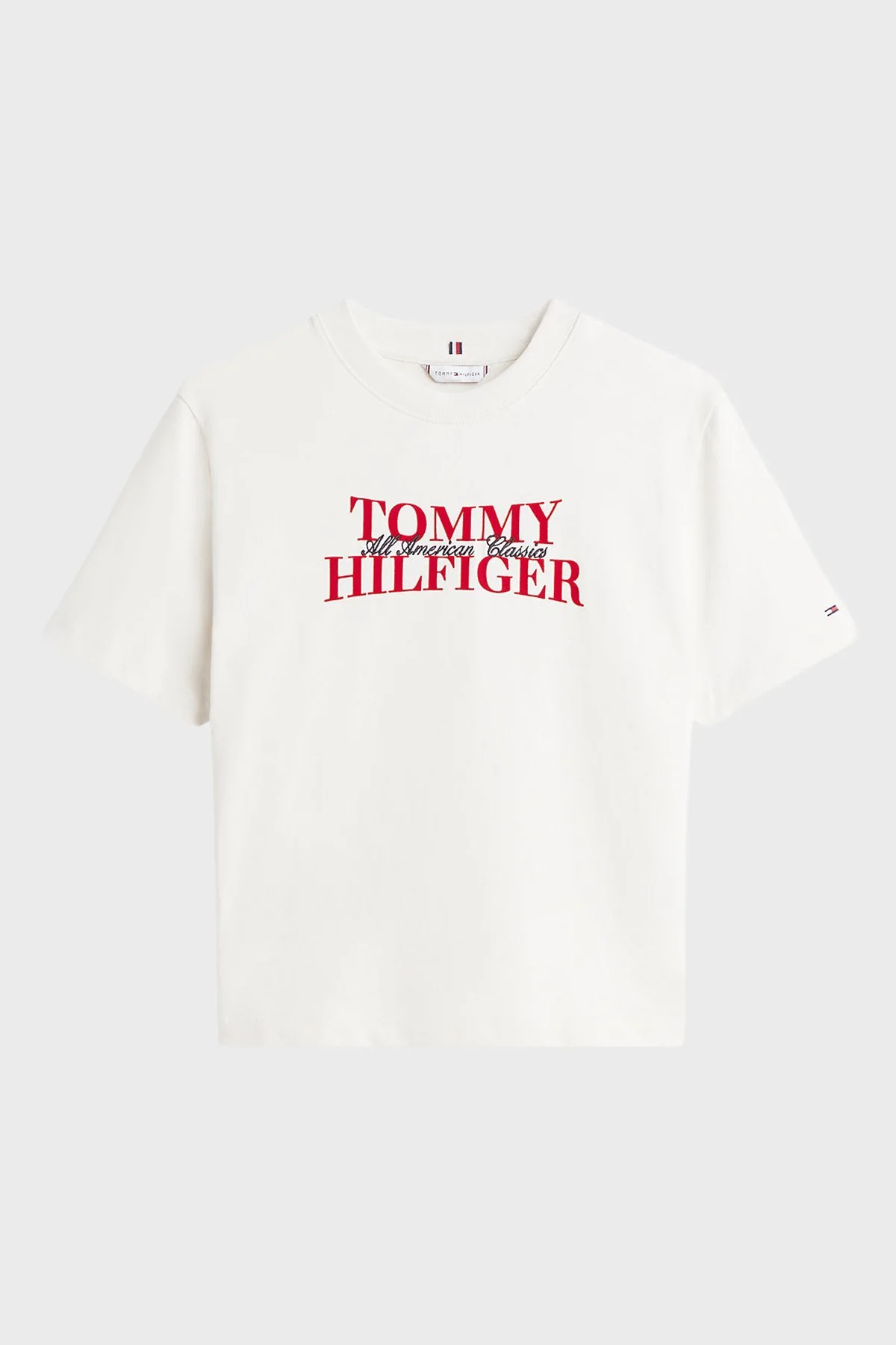 Tommy Hilfiger Pamuklu Relaxed Fit Logolu Bisiklet Yaka Bayan T Shirt WW0WW47884 YBI BEYAZ - 5