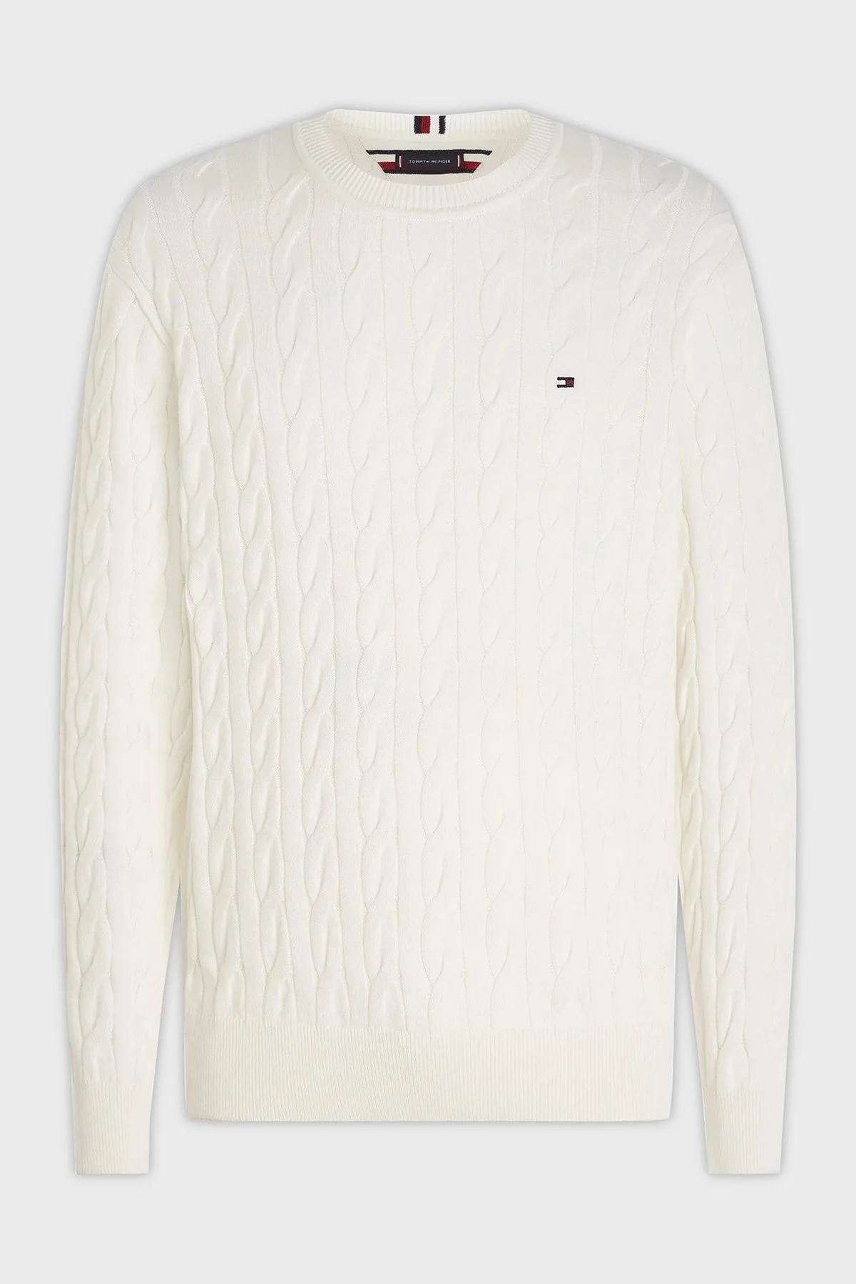 Tommy Hilfiger Pamuklu Relaxed Fit Örme Erkek Kazak MW0MW33132 YBI BEYAZ - 10