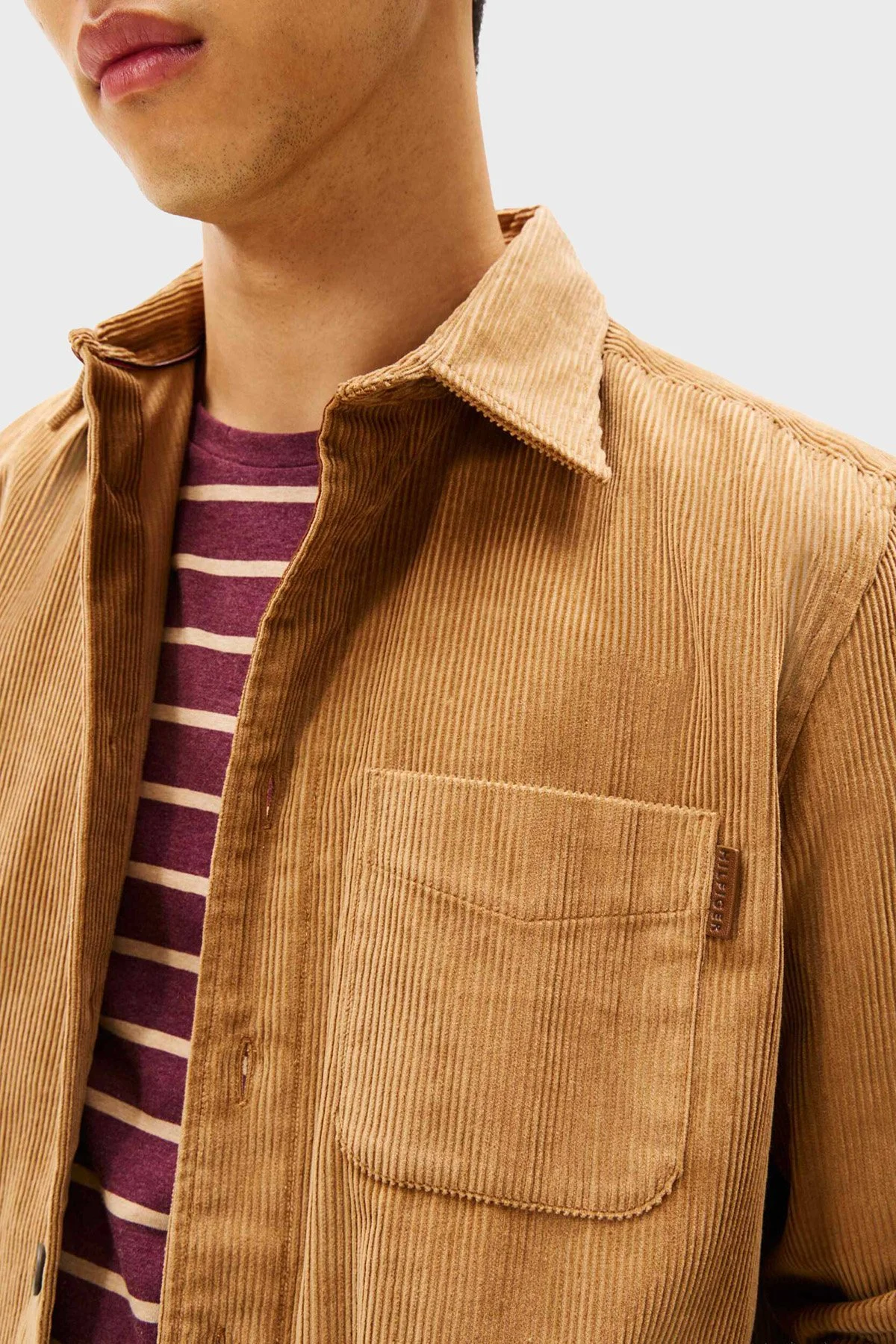 Tommy Hilfiger Pamuklu Relaxed Fit Uzun Kollu Kadife Erkek Gömlek MW0MW40489 0HD KAHVE - 3