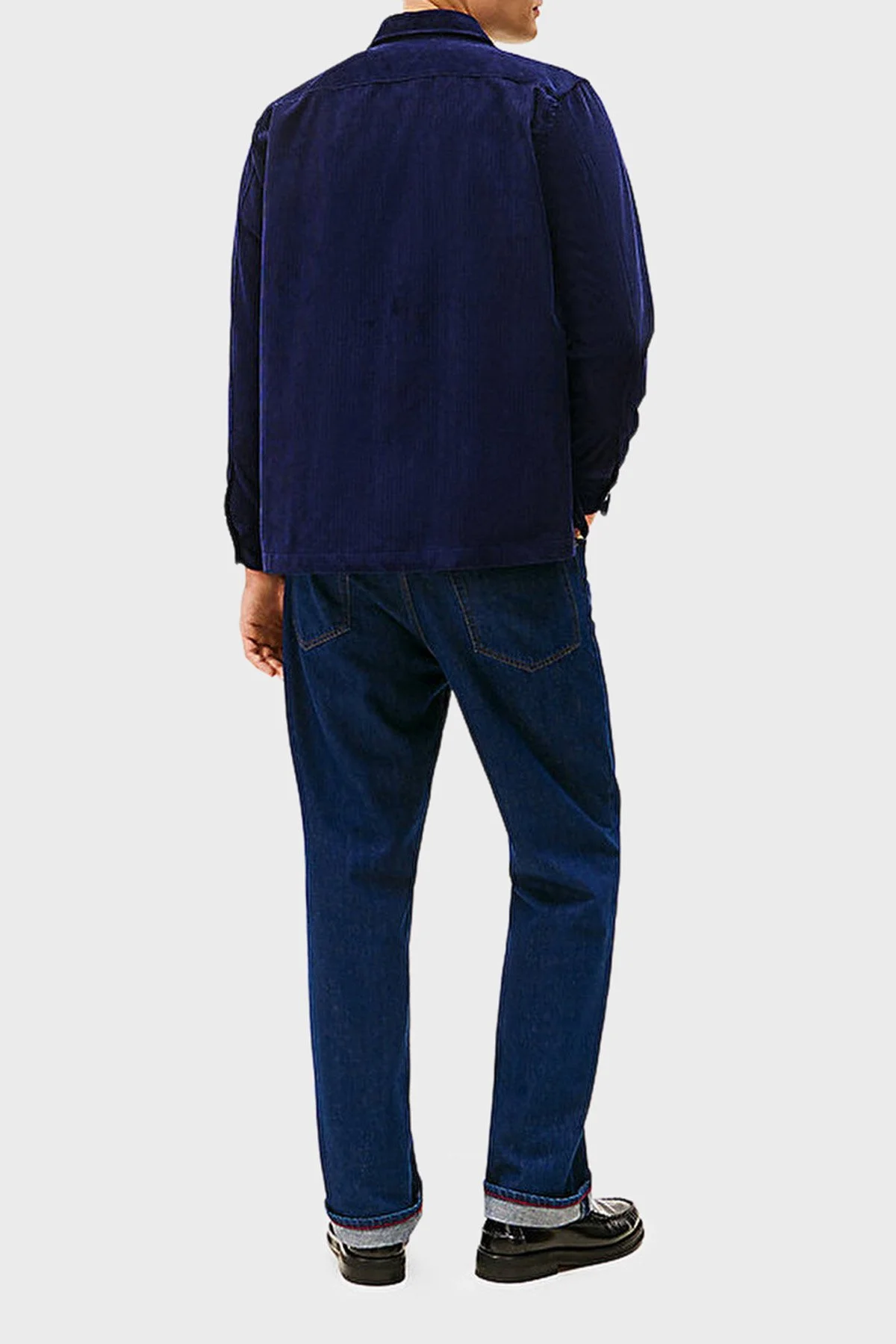 Tommy Hilfiger Pamuklu Relaxed Fit Uzun Kollu Kadife Erkek Gömlek MW0MW40489 BCL LACİVERT - 4