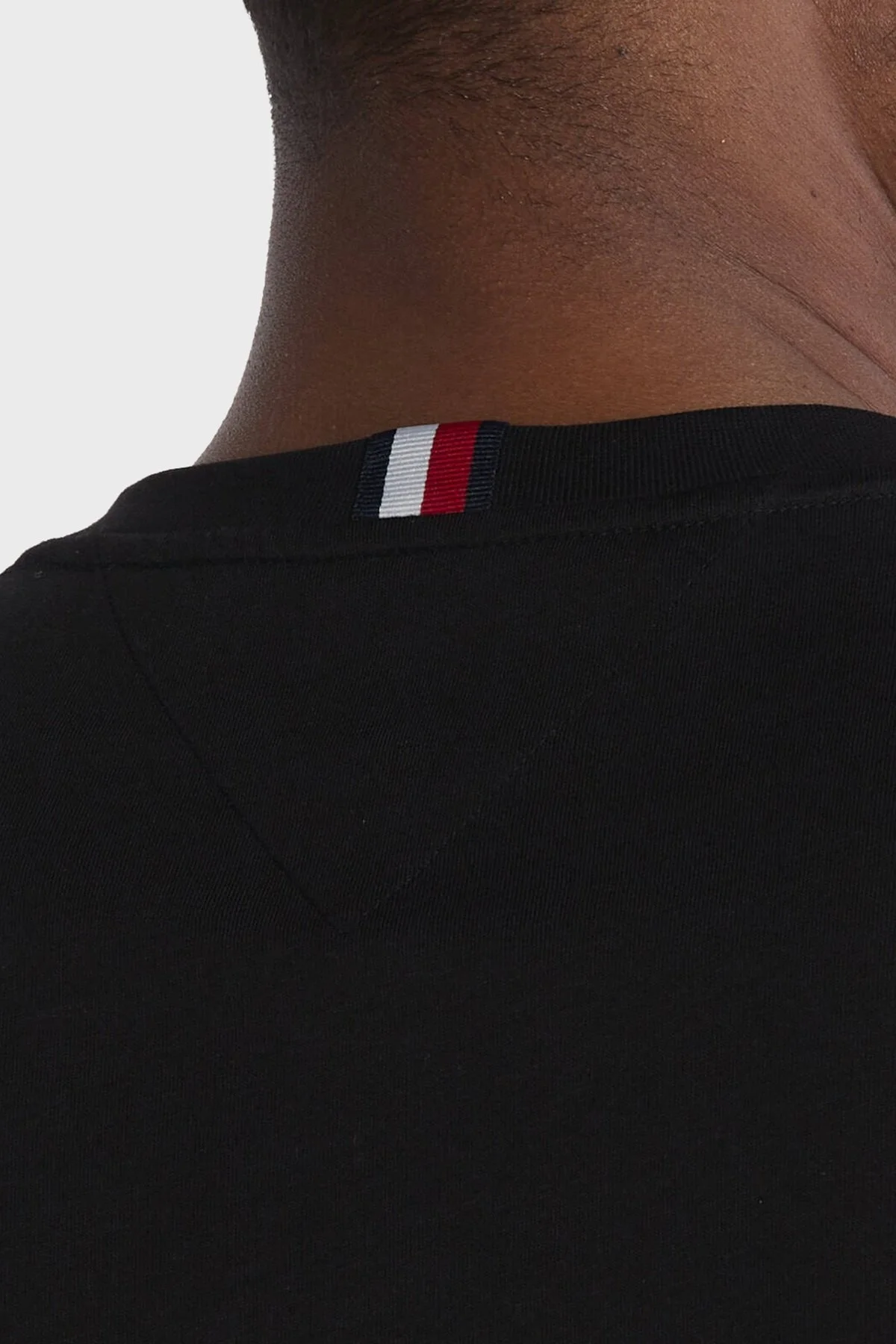 Tommy Hilfiger Pamuklu Slim Fit Bisiklet Yaka Erkek T Shirt MW0MW33687 BDS SİYAH - 5