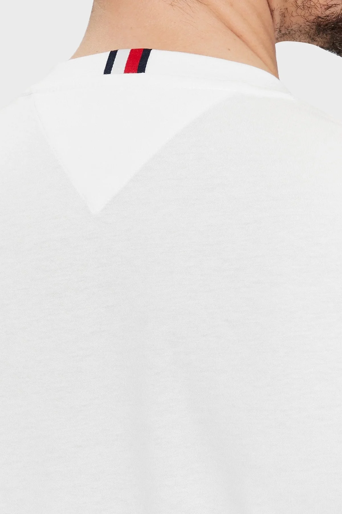Tommy Hilfiger Pamuklu Slim Fit Bisiklet Yaka Erkek T Shirt MW0MW33687 YBR BEYAZ - 5