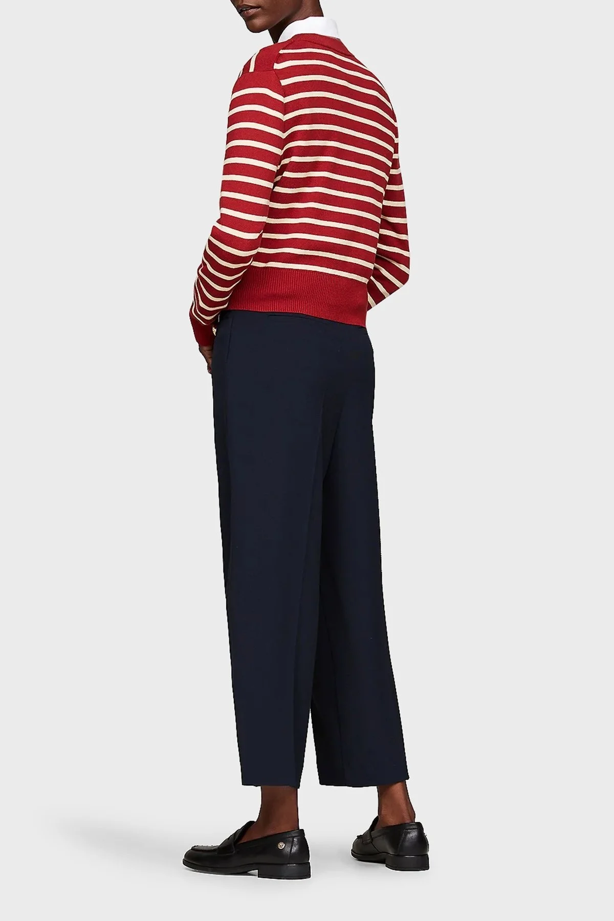 Tommy Hilfiger Pamuklu Slim Fit Çizgili Bayan Hırka WW0WW43148 04U Kiremit-Bej - 7