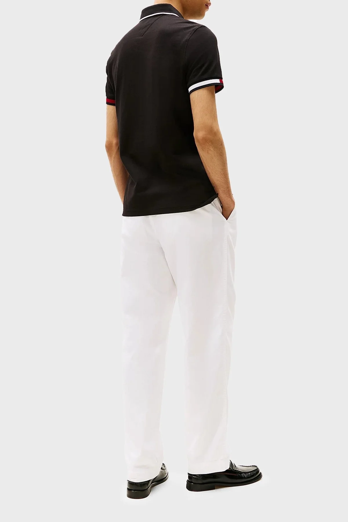 Tommy Hilfiger Pamuklu Slim Fit Düğmeli Erkek Polo Yaka T Shirt MW0MW38458 BDS SİYAH - 8