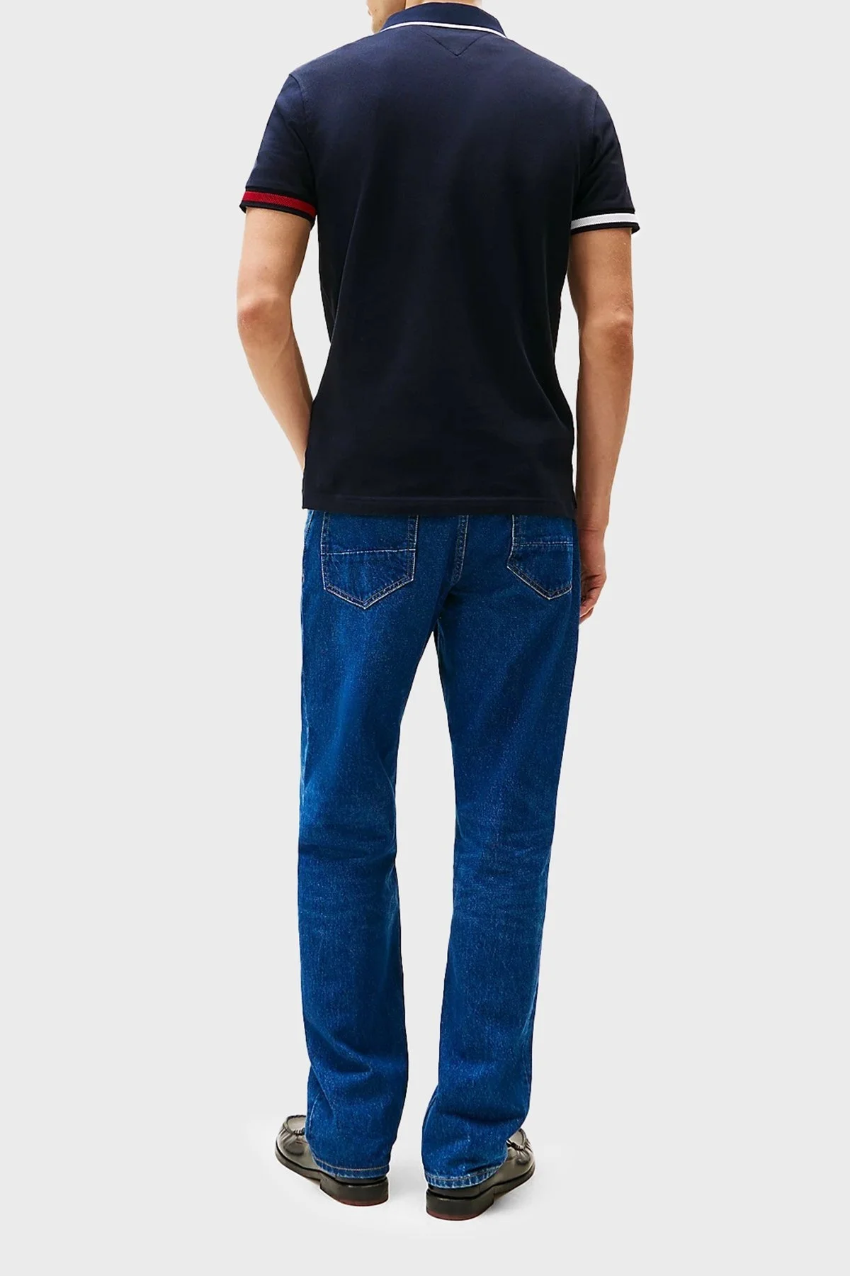 Tommy Hilfiger Pamuklu Slim Fit Düğmeli Erkek Polo Yaka T Shirt MW0MW38458 DW5 LACİVERT - 8