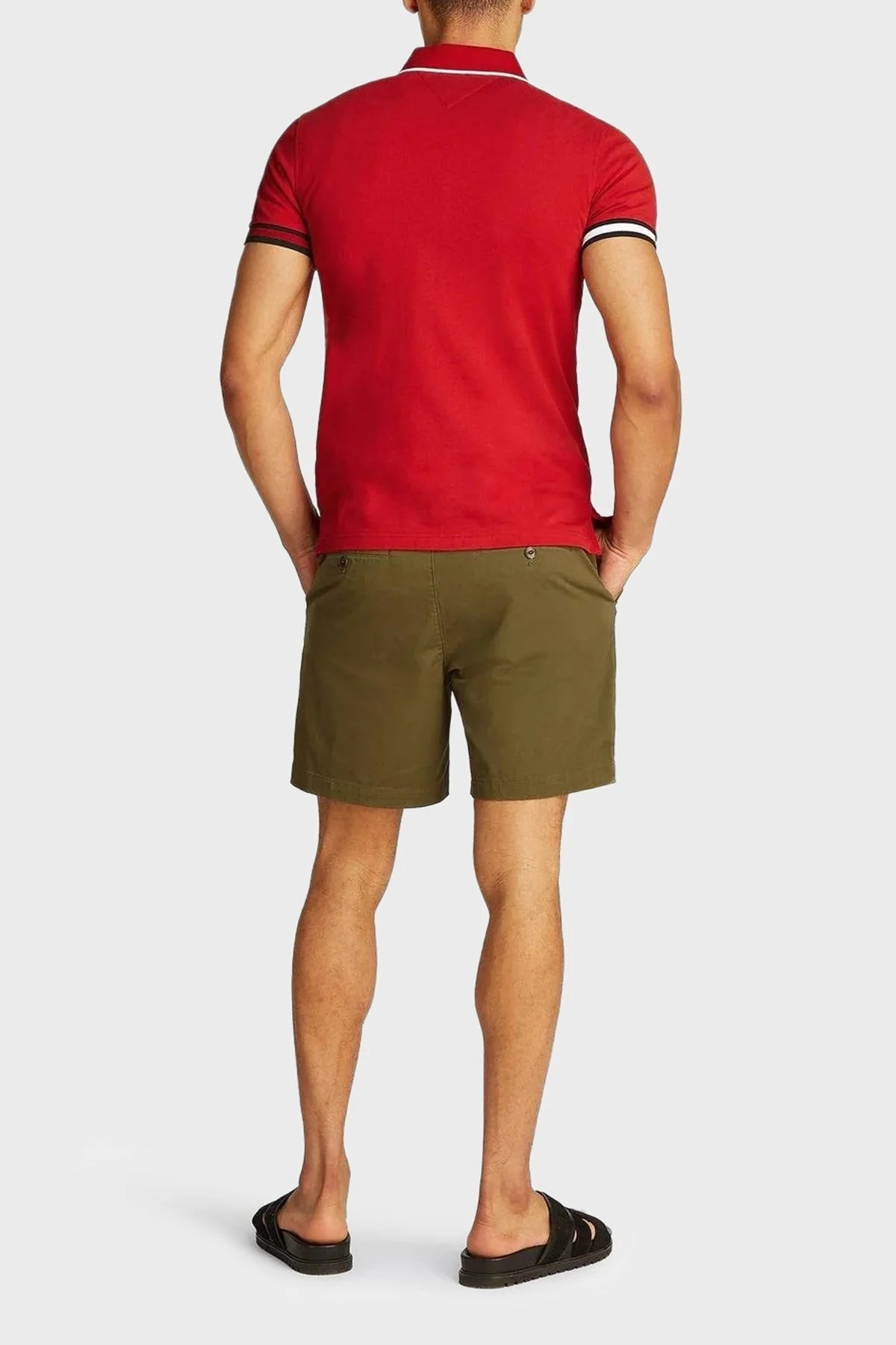 Tommy Hilfiger Pamuklu Slim Fit Düğmeli Erkek Polo Yaka T Shirt MW0MW38458 XLD KIRMIZI - 8