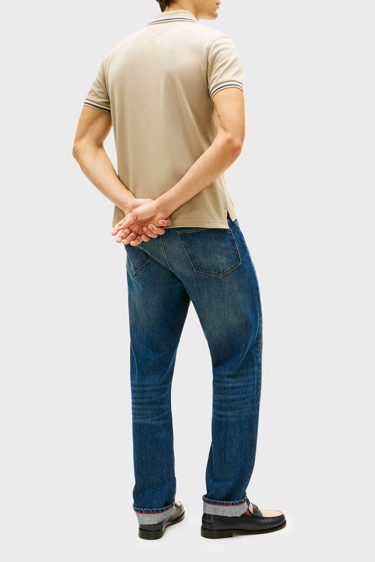 Tommy Hilfiger Pamuklu Slim Fit Düğmeli Erkek Polo Yaka T Shirt MW0MW39993 RBT KUM - 3