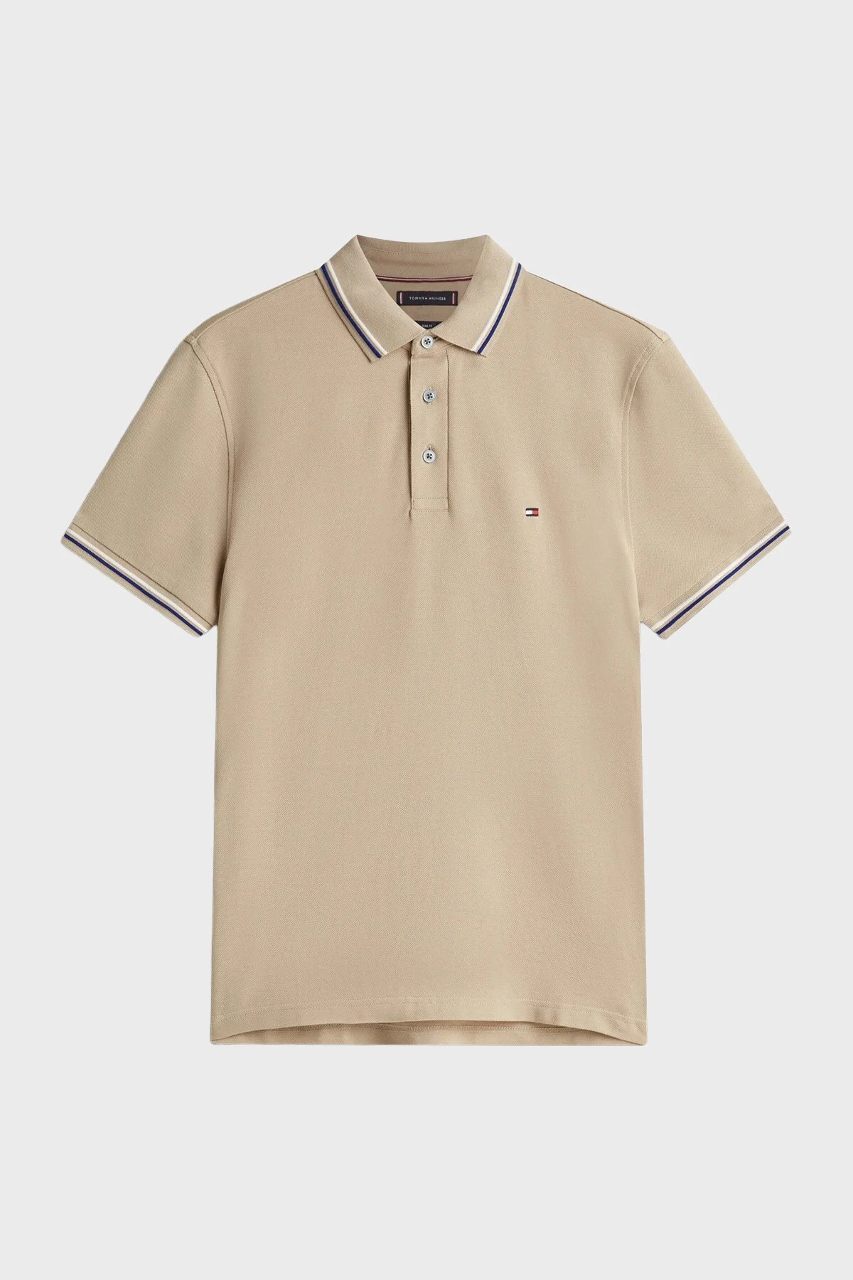 Tommy Hilfiger Pamuklu Slim Fit Düğmeli Erkek Polo Yaka T Shirt MW0MW39993 RBT KUM - 6