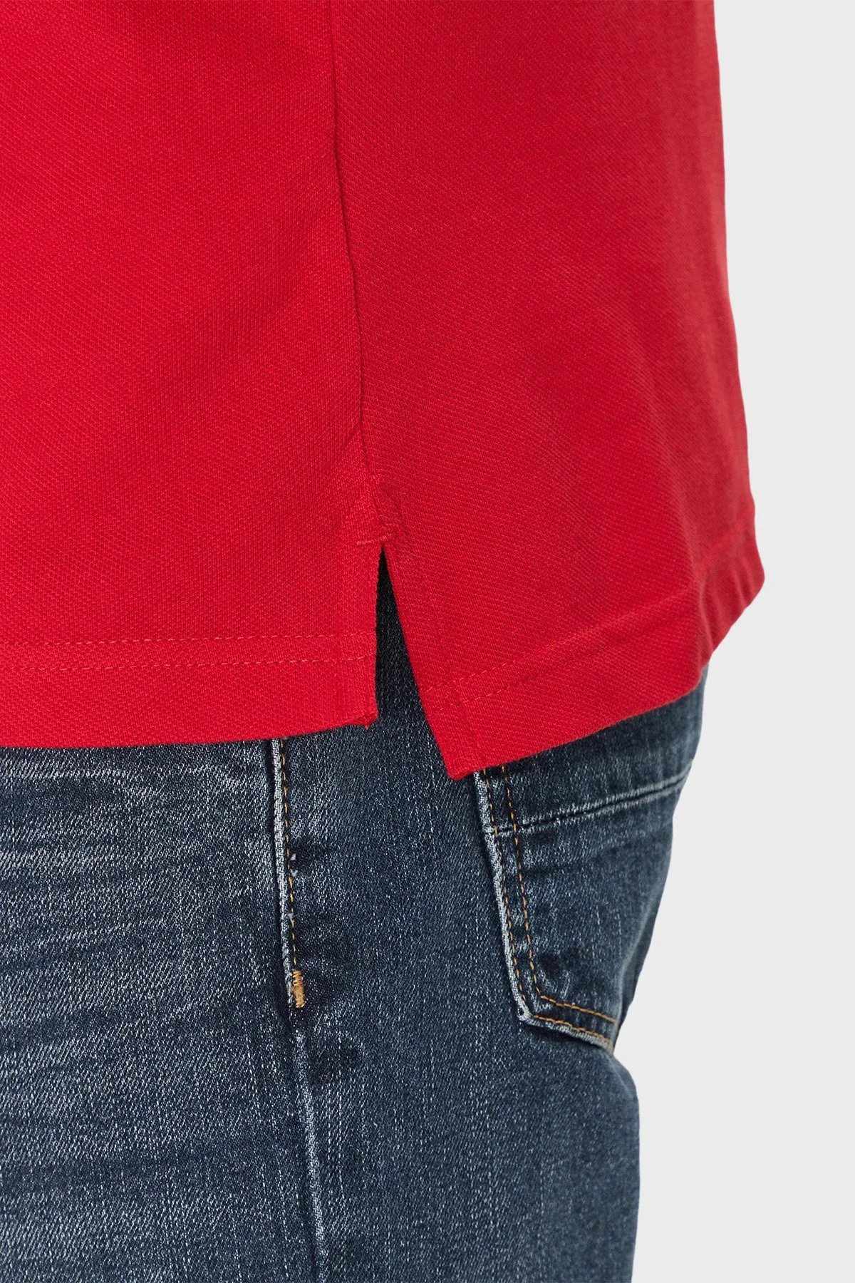 Tommy Hilfiger Pamuklu Slim Fit Düğmeli Erkek Polo Yaka T Shirt MW0MW39993 XLD KIRMIZI - 5