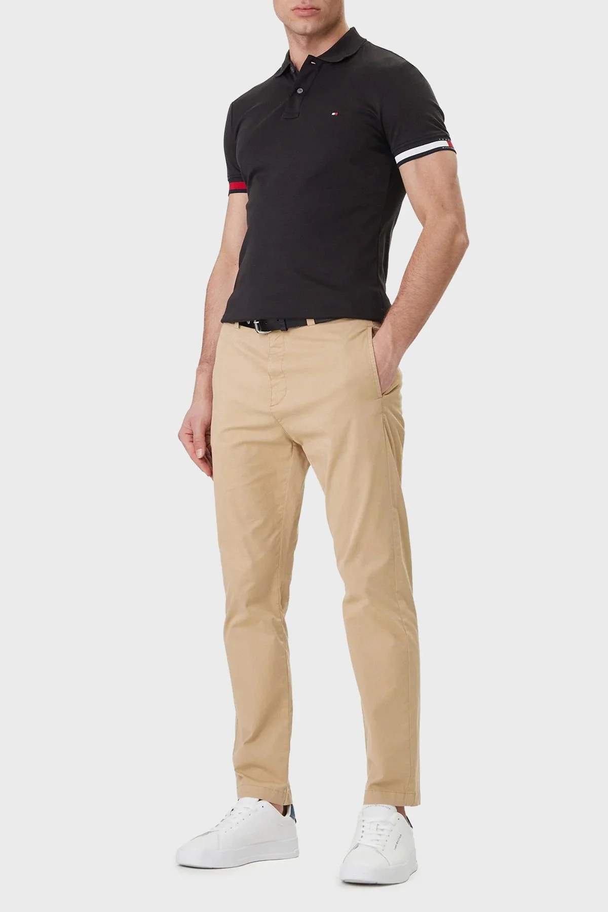 Tommy Hilfiger Pamuklu Slim Fit Düğmeli Erkek Polo Yaka T Shirt MW0MW42743 BDS SİYAH - 2