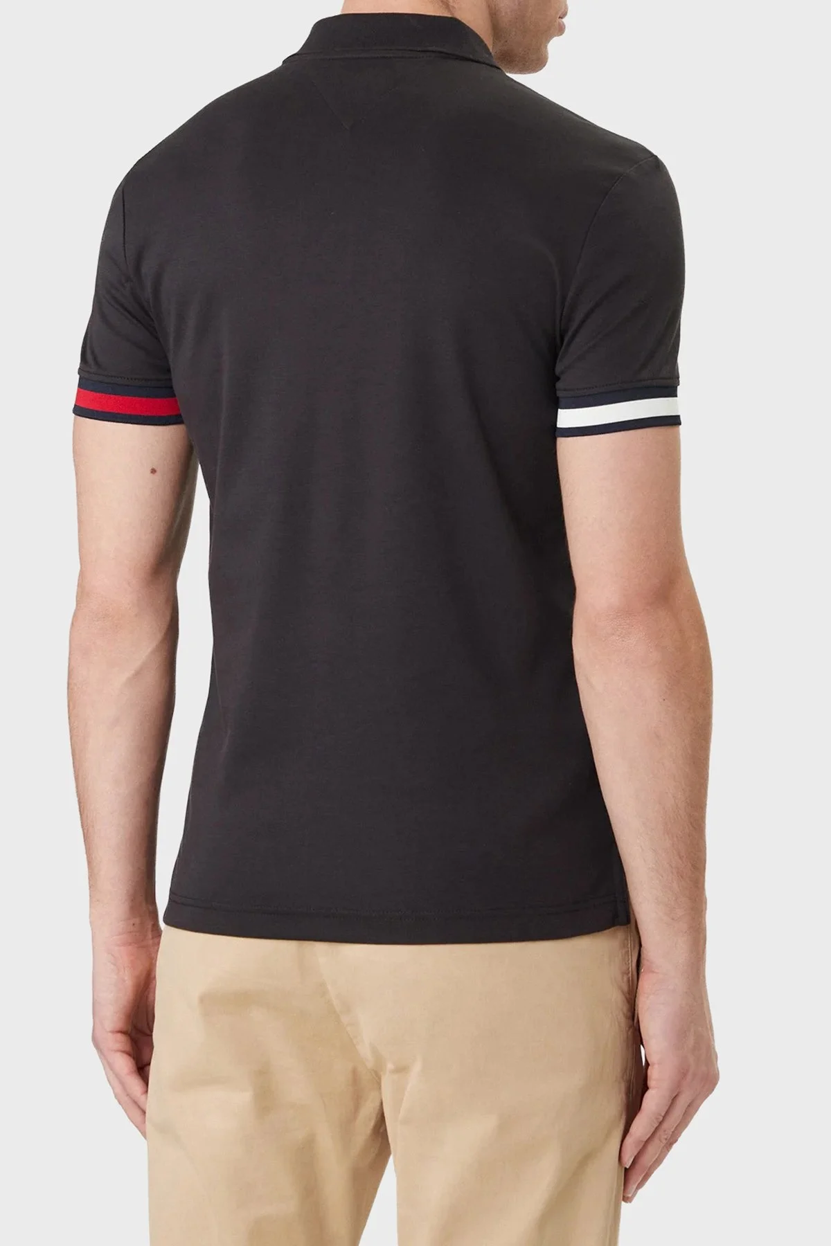 Tommy Hilfiger Pamuklu Slim Fit Düğmeli Erkek Polo Yaka T Shirt MW0MW42743 BDS SİYAH - 3