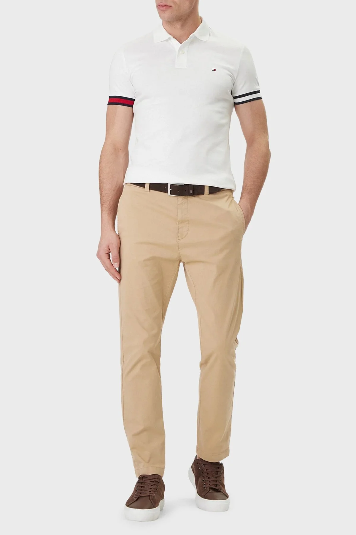 Tommy Hilfiger Pamuklu Slim Fit Düğmeli Erkek Polo Yaka T Shirt MW0MW42743 YBR BEYAZ - 2