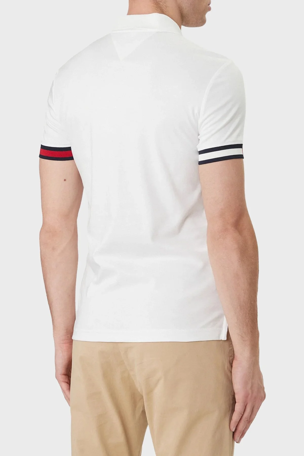 Tommy Hilfiger Pamuklu Slim Fit Düğmeli Erkek Polo Yaka T Shirt MW0MW42743 YBR BEYAZ - 3