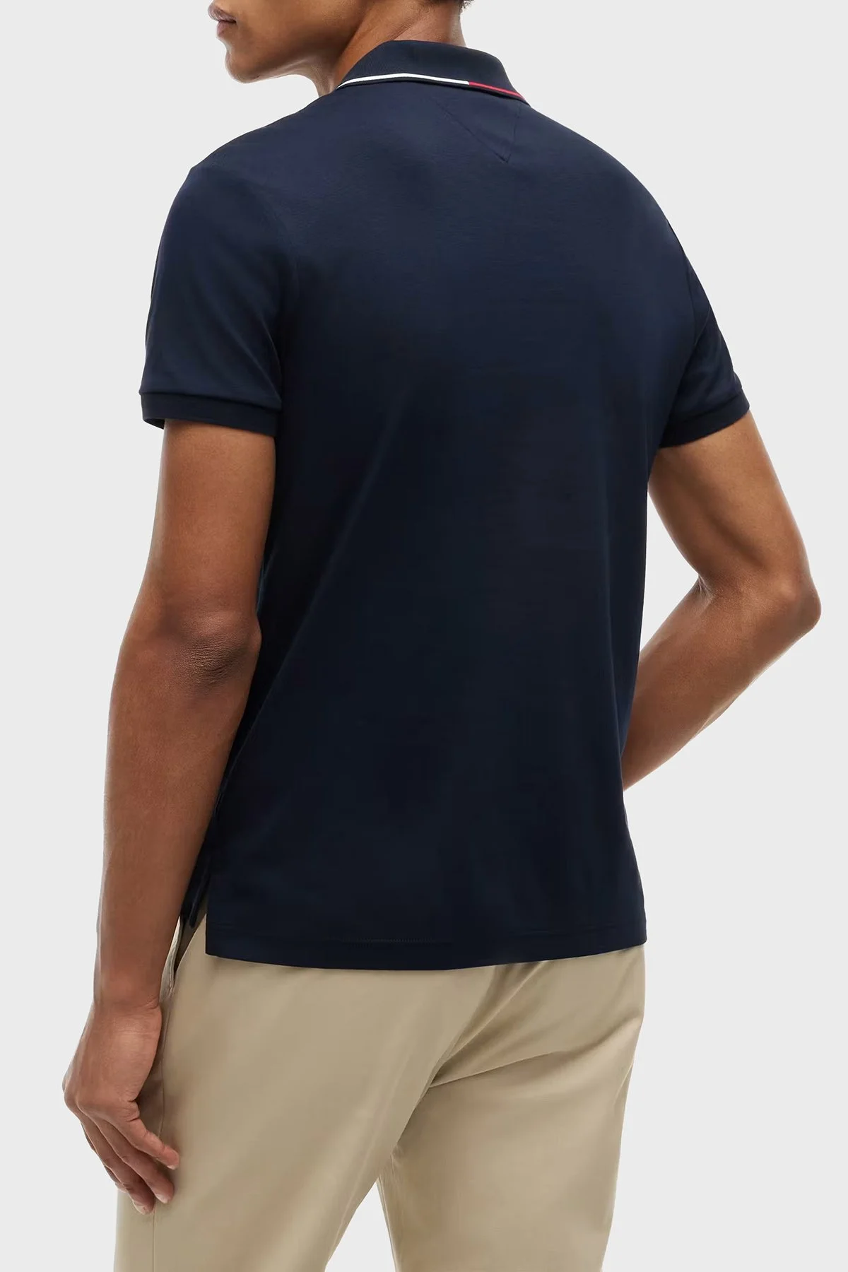 Tommy Hilfiger Pamuklu Slim Fit Düğmeli Erkek Polo Yaka T Shirt MW0MW43263 DW5 Lacivert - 3