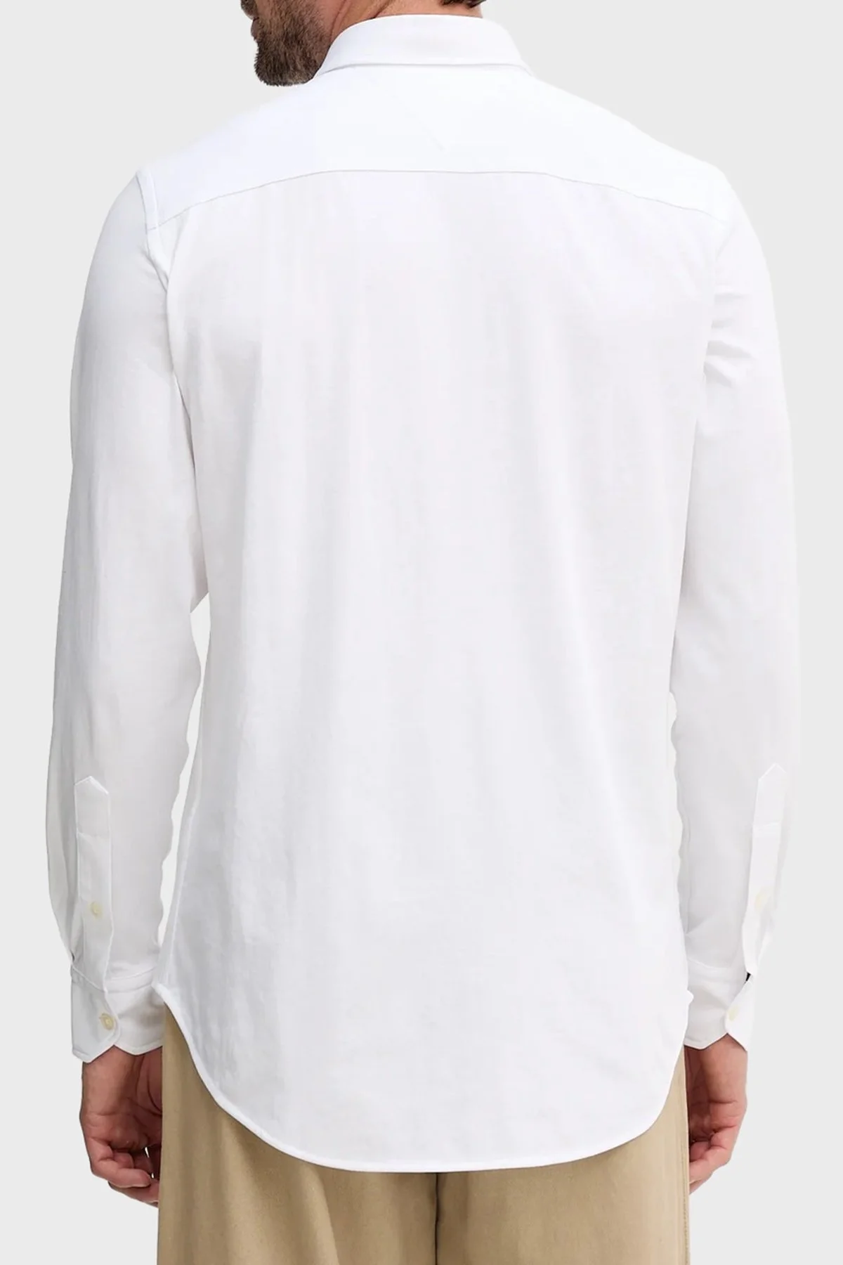 Tommy Hilfiger Pamuklu Slim Fit Düğmeli Yaka Erkek Gömlek MW0MW41059 YBR BEYAZ - 2