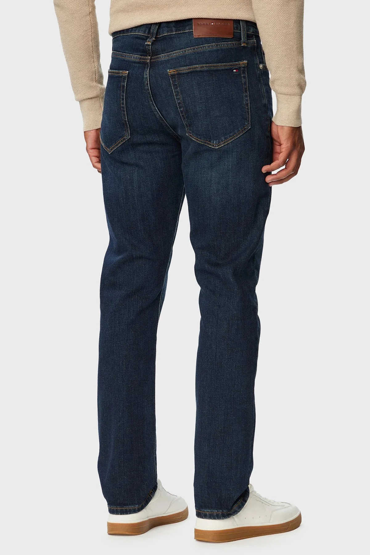 Tommy Hilfiger Pamuklu Slim Fit Düz Paça Jeans Erkek Kot Pantolon MW0MW43162 1BN Lacivert - 3