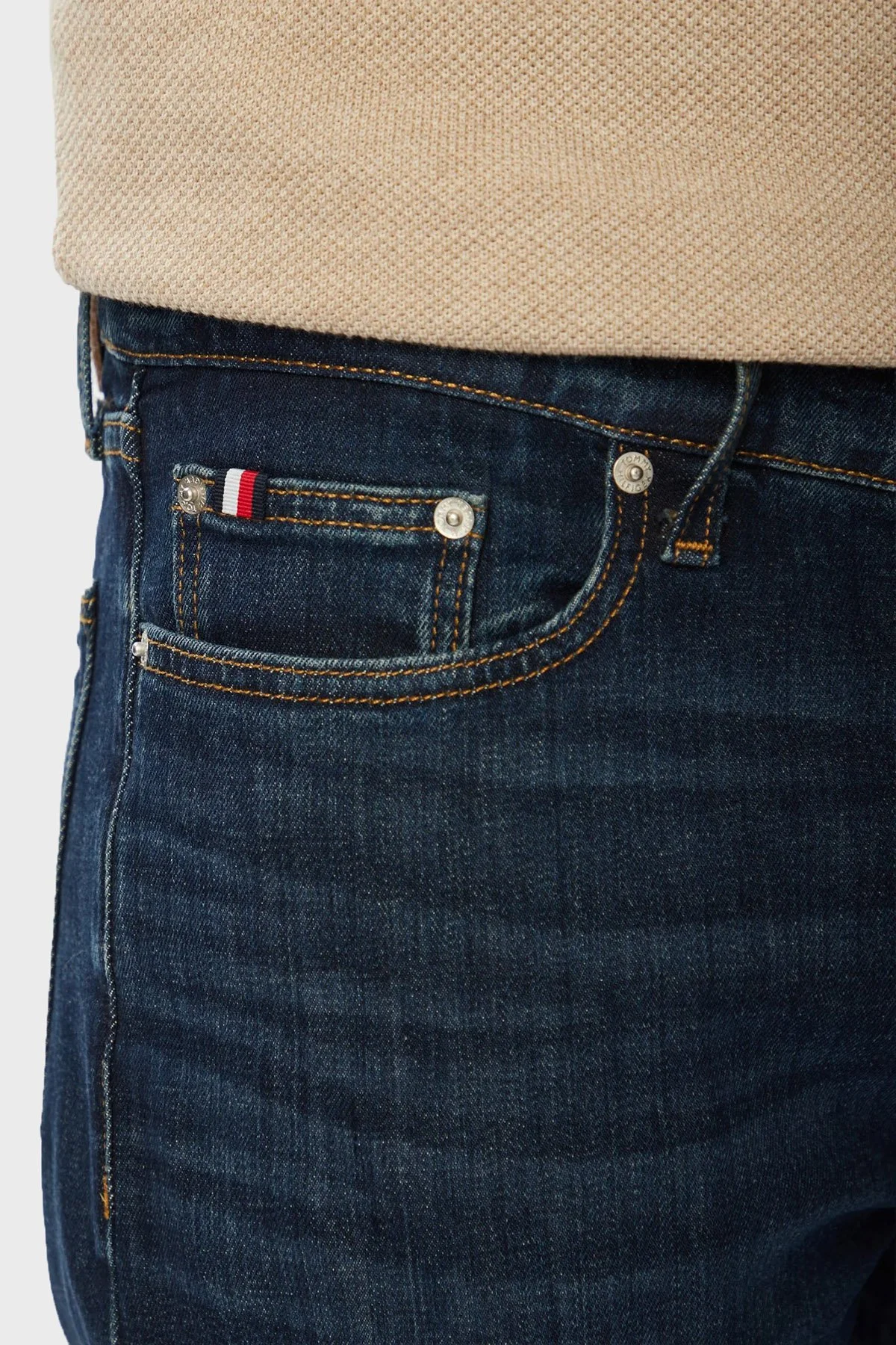 Tommy Hilfiger Pamuklu Slim Fit Düz Paça Jeans Erkek Kot Pantolon MW0MW43162 1BN Lacivert - 4