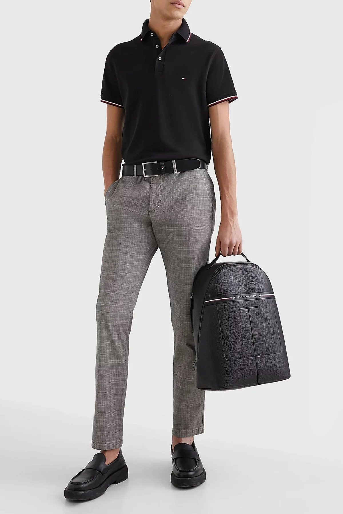 Tommy Hilfiger Pamuklu Slim Fit Erkek Polo T Shirt MW0MW30750 BDS SİYAH - 7