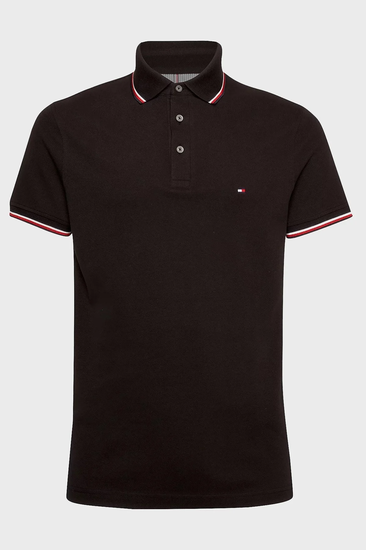 Tommy Hilfiger Pamuklu Slim Fit Erkek Polo T Shirt MW0MW30750 BDS SİYAH - 10