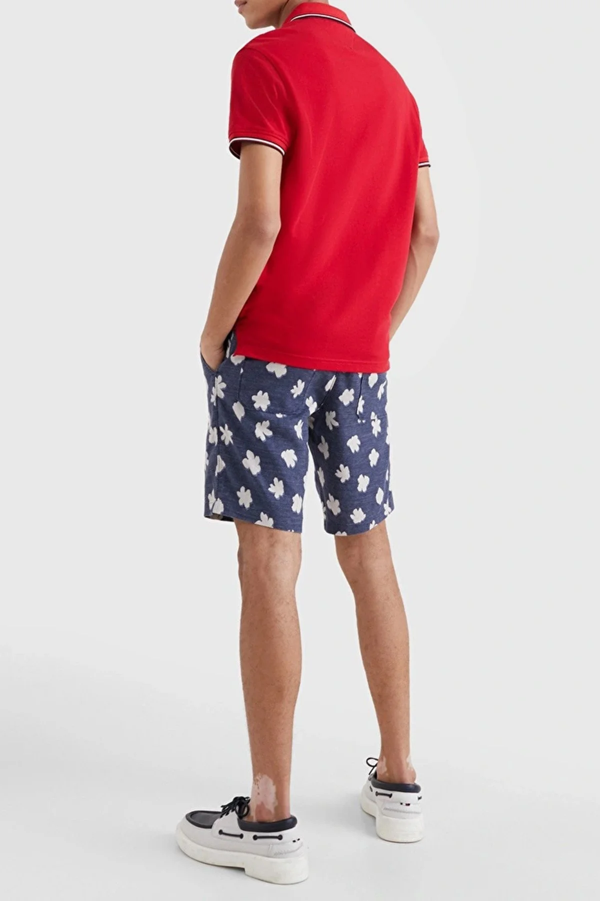 Tommy Hilfiger Pamuklu Slim Fit Erkek Polo T Shirt MW0MW30750 XLG KIRMIZI - 4