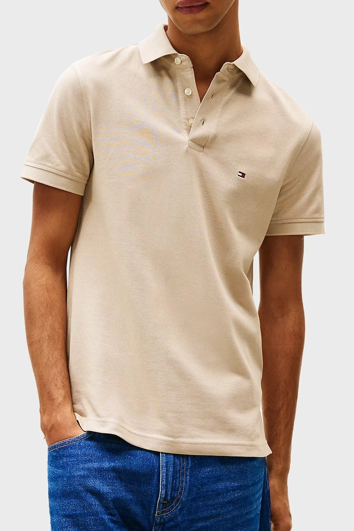 Tommy Hilfiger Pamuklu Slim Fit Erkek Polo Yaka T Shirt MW0MW17771 RBT KUM - 6