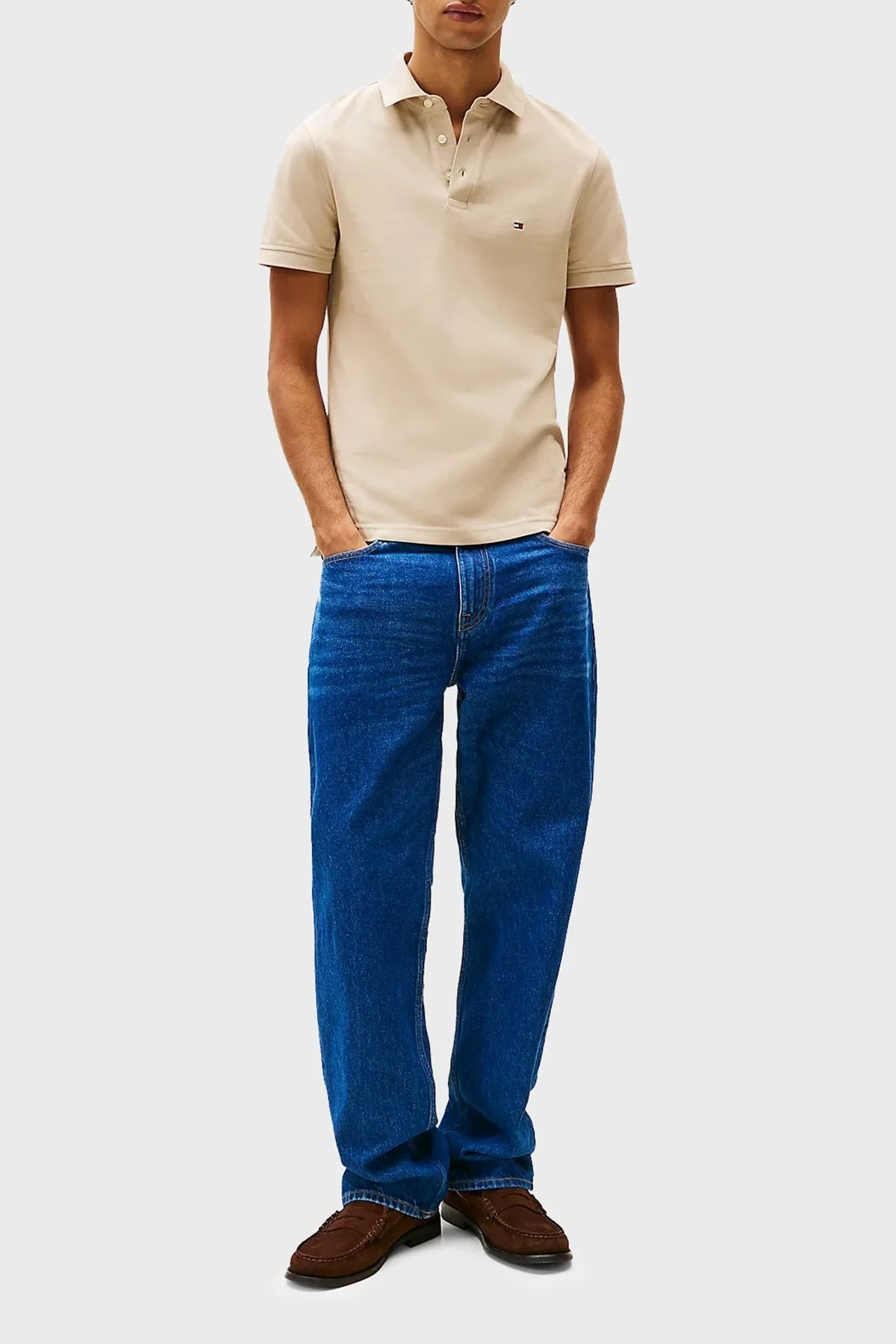 Tommy Hilfiger Pamuklu Slim Fit Erkek Polo Yaka T Shirt MW0MW17771 RBT KUM - 7