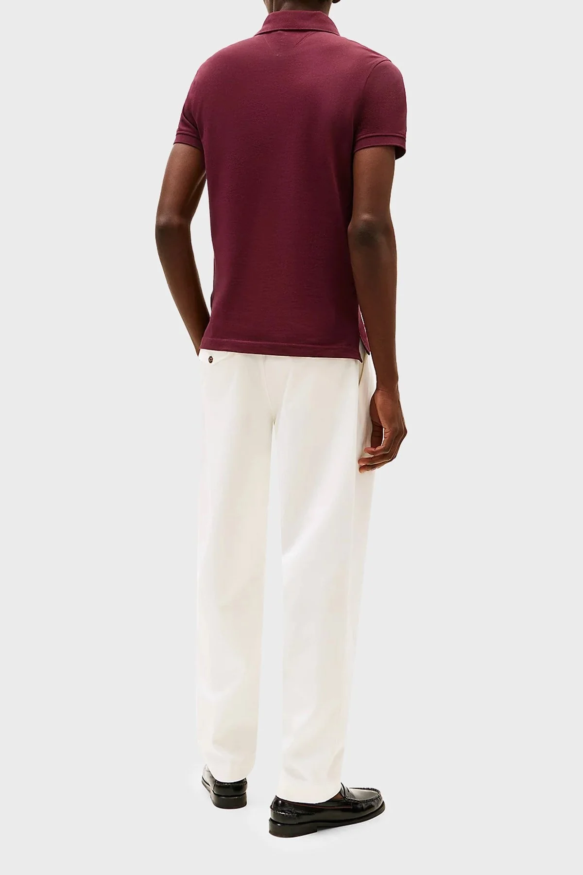 Tommy Hilfiger Pamuklu Slim Fit Erkek Polo Yaka T Shirt MW0MW17771 VLP BORDO - 7