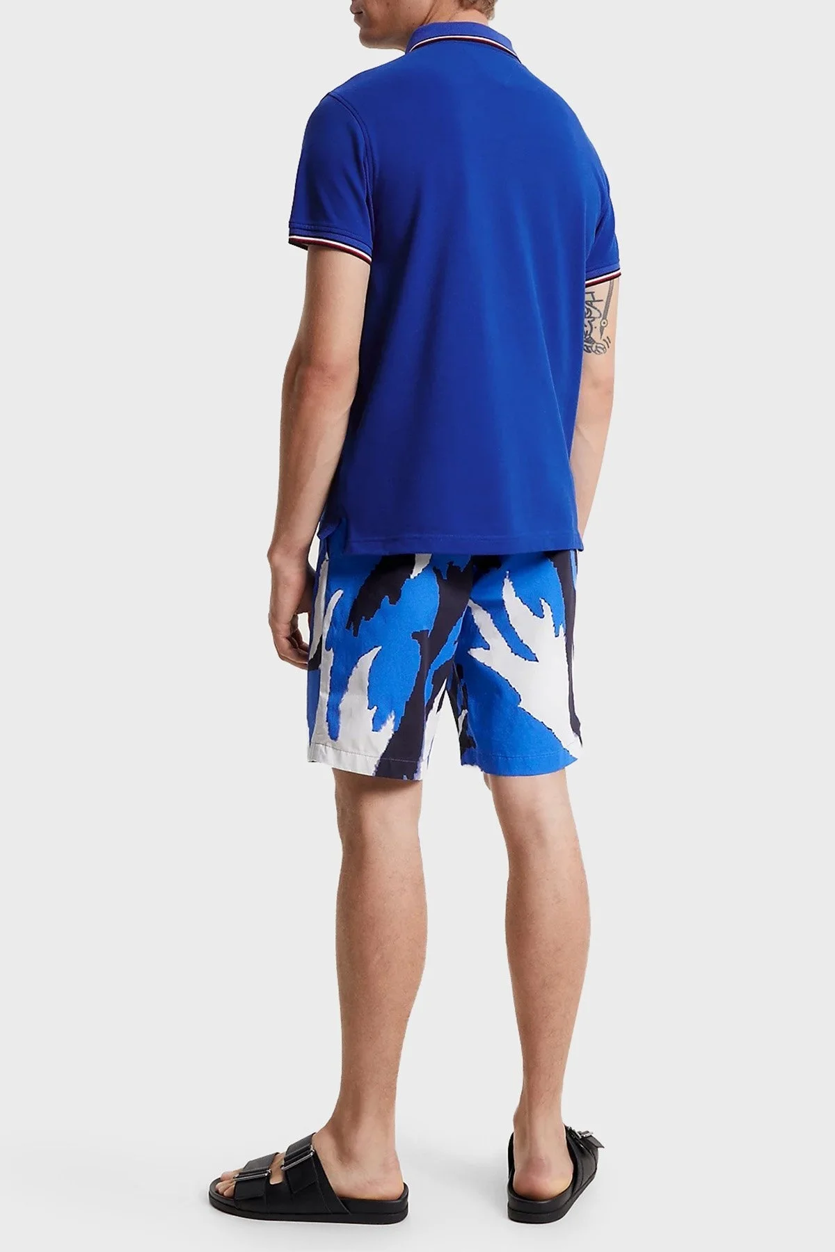 Tommy Hilfiger Pamuklu Slim Fit Erkek Polo Yaka T Shirt MW0MW30750 C66 MAVİ - 3