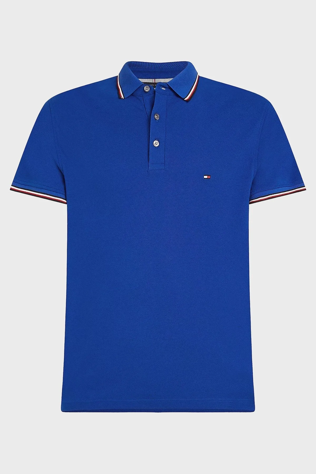 Tommy Hilfiger Pamuklu Slim Fit Erkek Polo Yaka T Shirt MW0MW30750 C66 MAVİ - 4