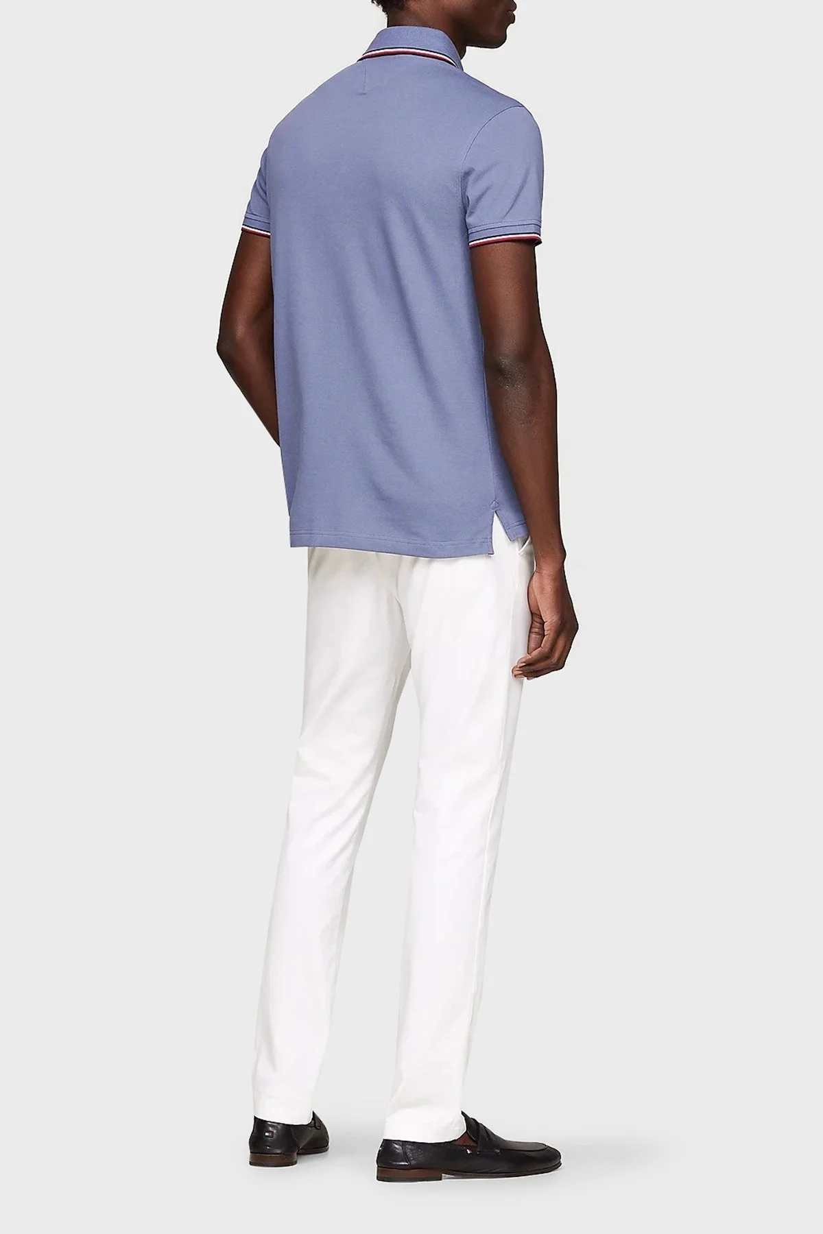 Tommy Hilfiger Pamuklu Slim Fit Erkek Polo Yaka T Shirt MW0MW30750 C9T MAVİ - 4