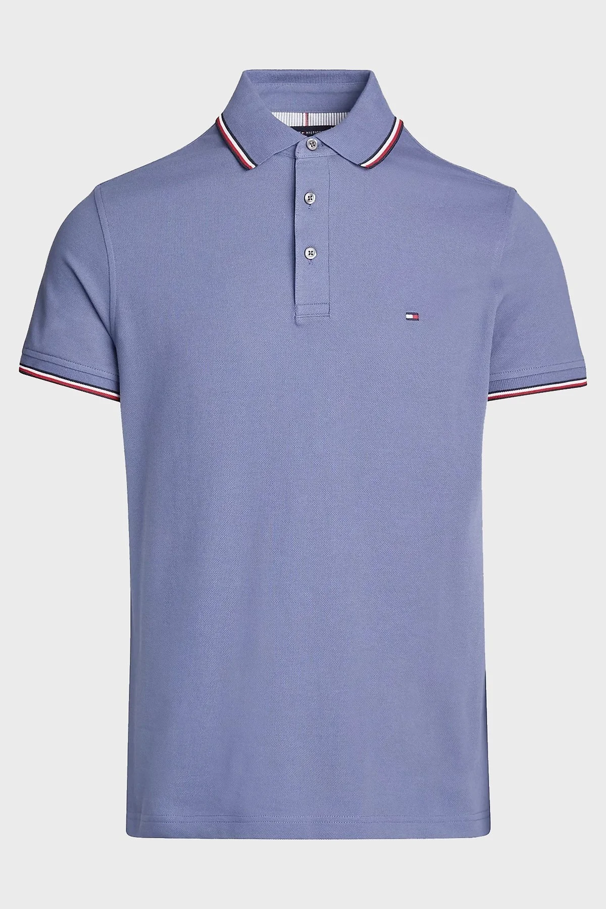 Tommy Hilfiger Pamuklu Slim Fit Erkek Polo Yaka T Shirt MW0MW30750 C9T MAVİ - 5