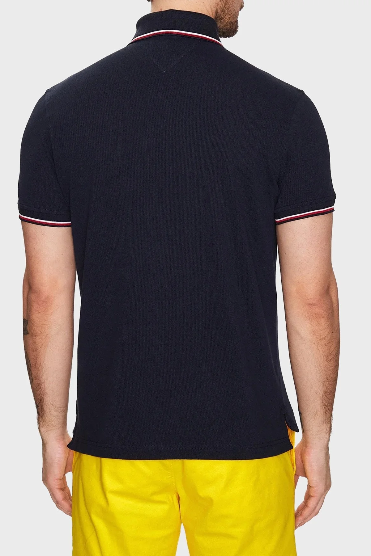 Tommy Hilfiger Pamuklu Slim Fit Erkek Polo Yaka T Shirt MW0MW30750 DW5 LACİVERT - 3