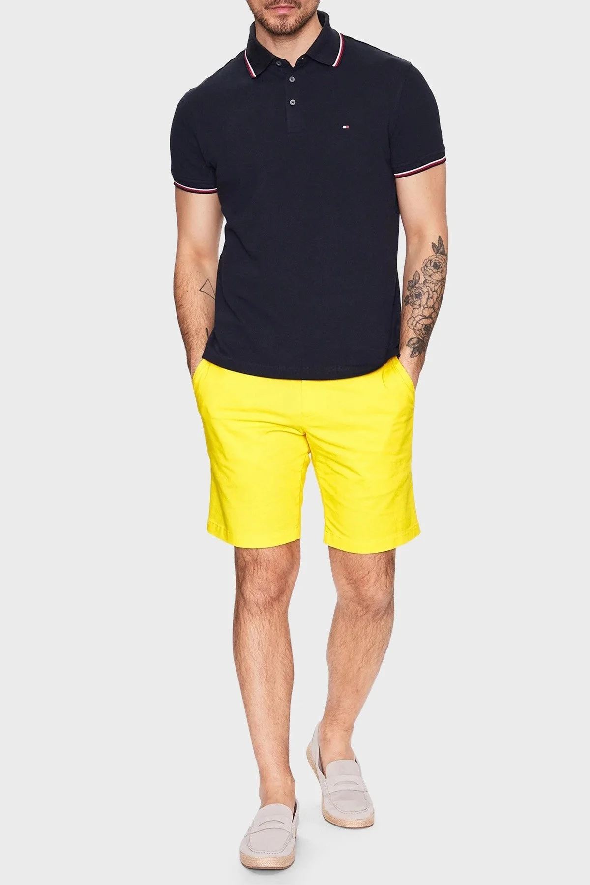 Tommy Hilfiger Pamuklu Slim Fit Erkek Polo Yaka T Shirt MW0MW30750 DW5 LACİVERT - 22