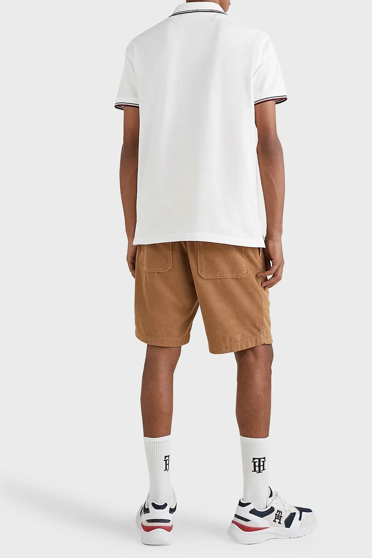 Tommy Hilfiger Pamuklu Slim Fit Erkek Polo Yaka T Shirt MW0MW30750 YBR BEYAZ - 7