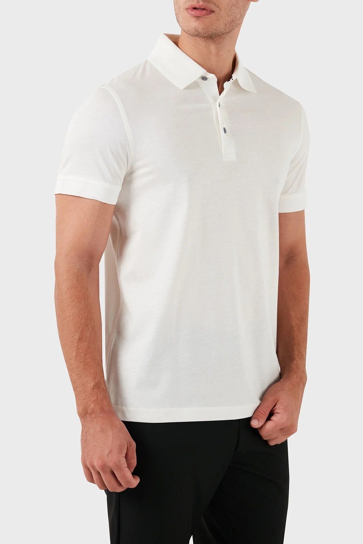 Tommy Hilfiger Pamuklu Slim Fit Erkek Polo Yaka T Shirt MW0MW31545 YBL BEYAZ - 3