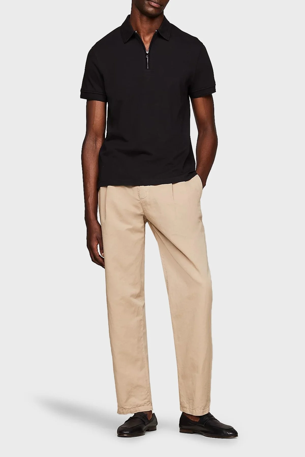 Tommy Hilfiger Pamuklu Slim Fit Erkek Polo Yaka T Shirt MW0MW34746 BDS SİYAH - 2