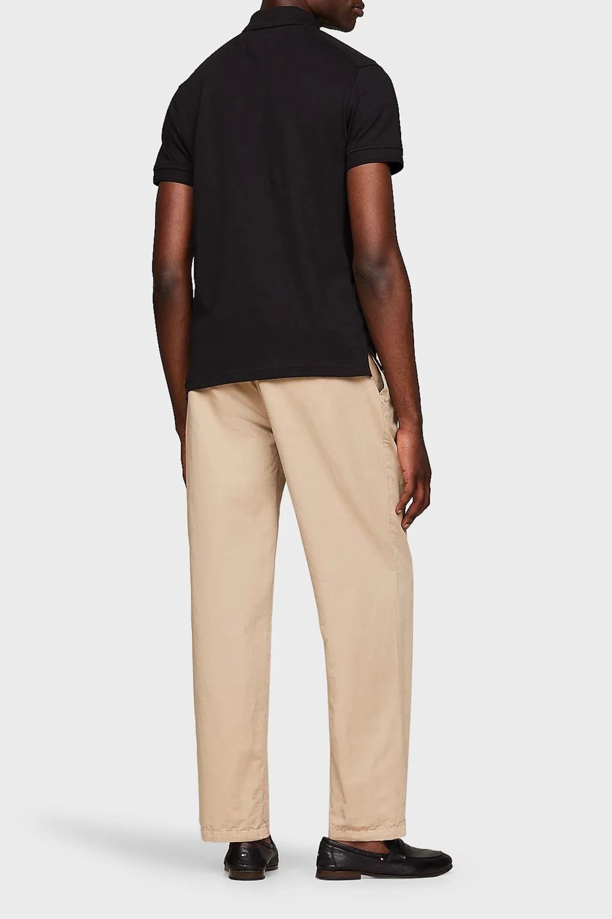 Tommy Hilfiger Pamuklu Slim Fit Erkek Polo Yaka T Shirt MW0MW34746 BDS SİYAH - 4